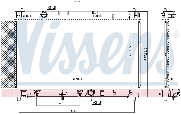 Radiador de esfriamento de motor 646942 Nissens