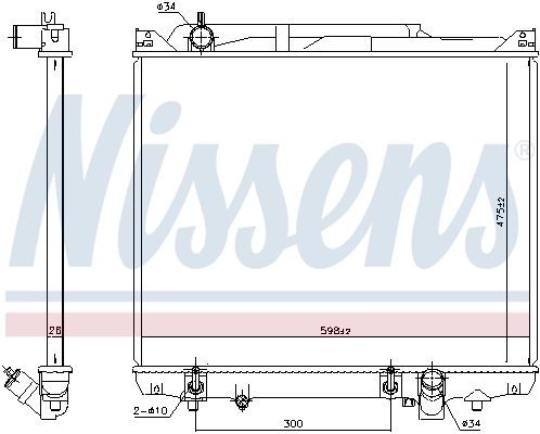 Radiador de esfriamento de motor 641776 Nissens