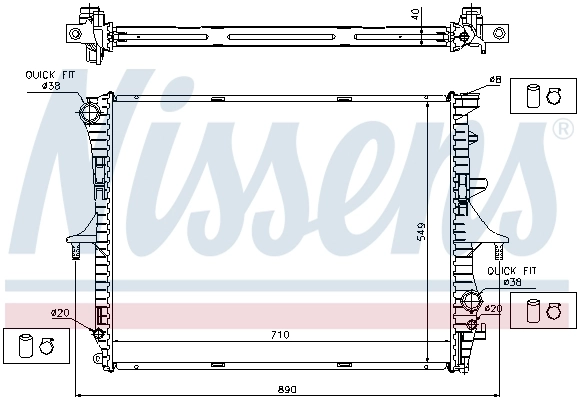 Radiador de esfriamento de motor Nissens 65276A