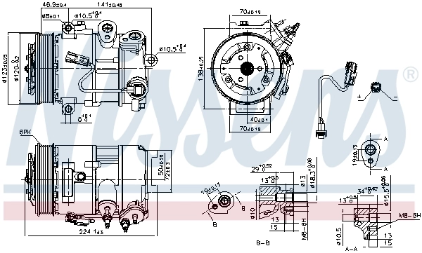 Compressor de aparelho de ar condicionado 890375 Nissens