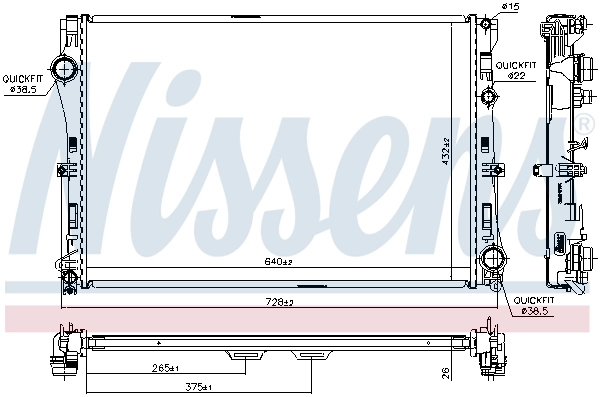 Radiador de esfriamento de motor 627033 Nissens