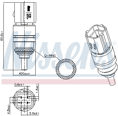 Sensor de temperatura do fluido de esfriamento Nissens 207051