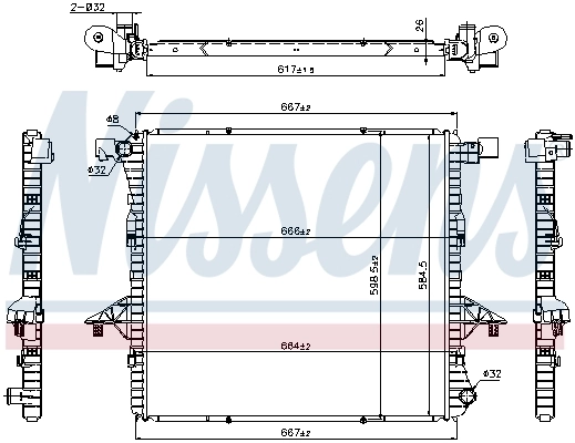 Radiador de esfriamento de motor 65298 Nissens