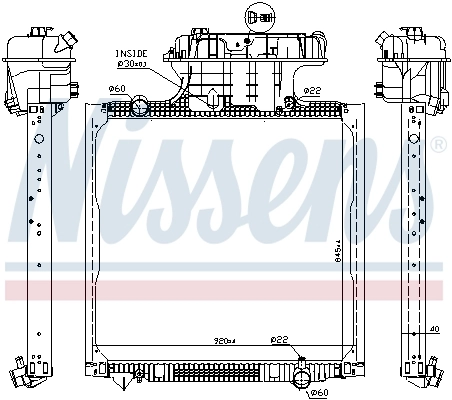 Radiador de esfriamento de motor 67225 Nissens