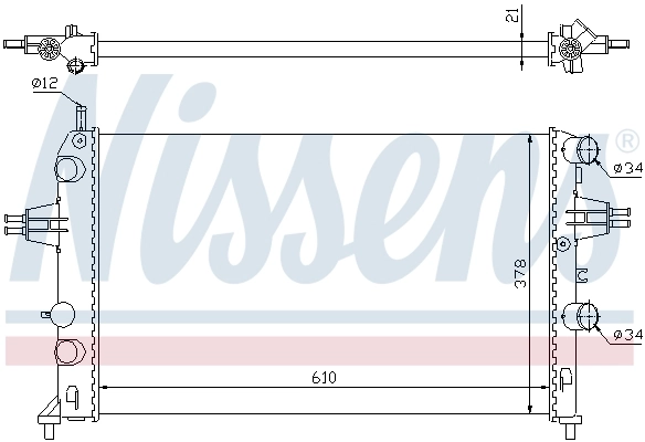 Radiador de esfriamento de motor Nissens 63091