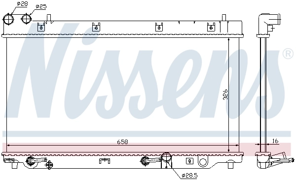 Radiador de esfriamento de motor Nissens 68098