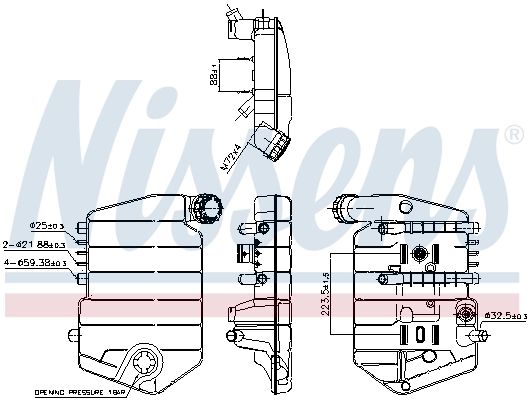 Tanque de expansão do sistema de esfriamento 996024 Nissens