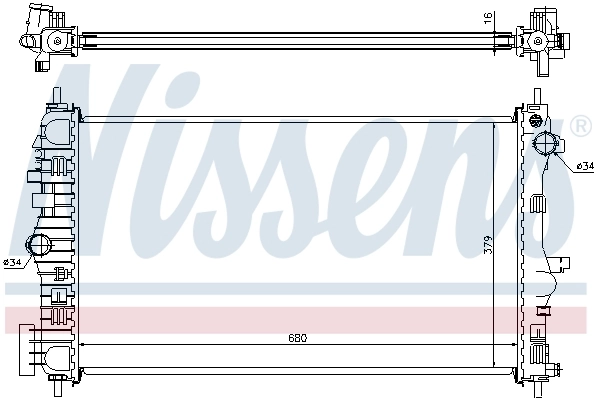 Radiador de esfriamento de motor 630712 Nissens