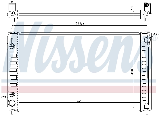 Radiador de esfriamento de motor 68762 Nissens