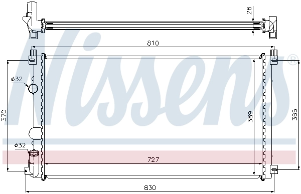Radiador de esfriamento de motor 63824A Nissens