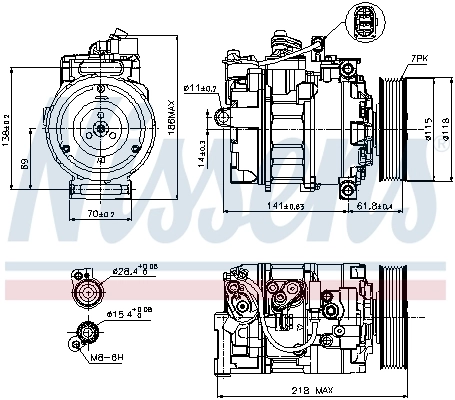 Compressor de aparelho de ar condicionado 89210 Nissens