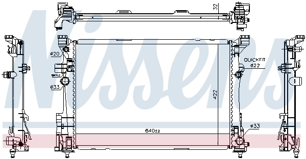 Radiador de esfriamento de motor Nissens 627063