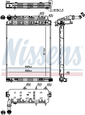Radiador de esfriamento de motor Mercedes 9405000403 preço, a partir de 505,00 USD