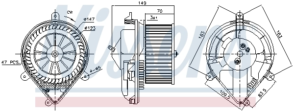 Motor de ventilador de forno (de aquecedor de salão) Nissens 87175