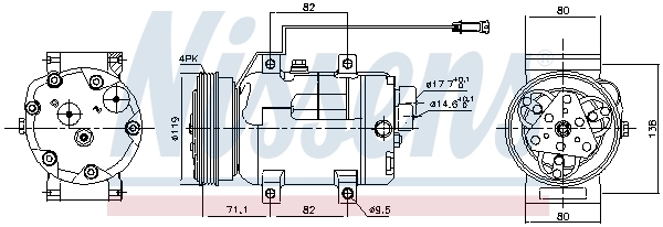 Compressor de aparelho de ar condicionado 89029 Nissens