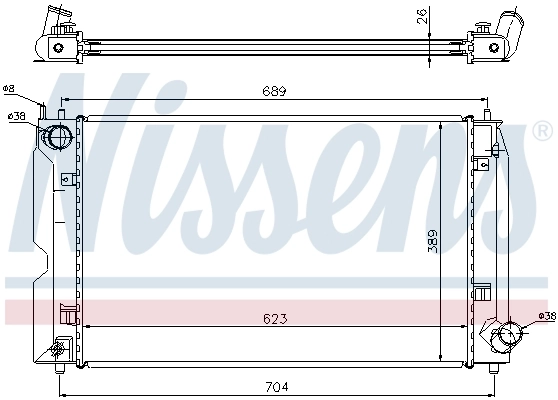 Radiador de esfriamento de motor 64647A Nissens