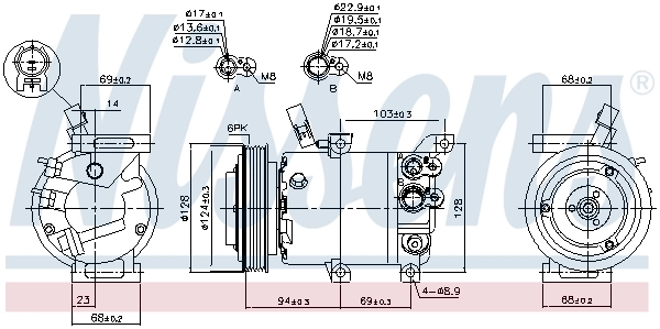 Compressor de aparelho de ar condicionado 890176 Nissens
