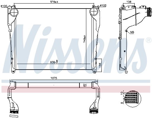 Radiador de intercooler para Mercedes Benz Truck TRUCK ACTROS MP4 / MP5 