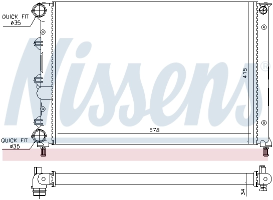 Radiador de esfriamento de motor 60071 Nissens