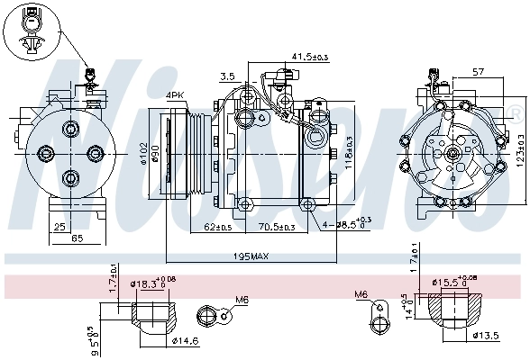 89349 Nissens Compressor de aparelho de ar condicionado