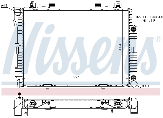 Radiador de esfriamento de motor Nissens 62714A