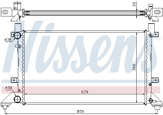 Radiador de esfriamento de motor 65231A Nissens