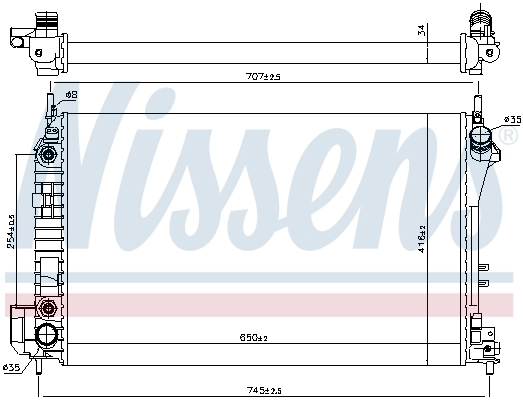 Radiador de esfriamento de motor 63023 Nissens