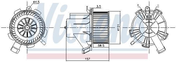 Motor de ventilador de forno (de aquecedor de salão) Nissens 87208