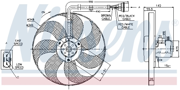 85683 Nissens Ventilador elétrico de esfriamento montado (motor + roda de aletas)