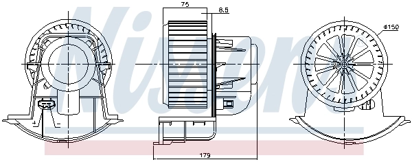 Motor de ventilador de forno (de aquecedor de salão) Nissens 87271