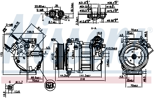 Compressor de aparelho de ar condicionado Nissens 890123