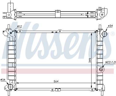 Radiador de esfriamento de motor 63291A Nissens