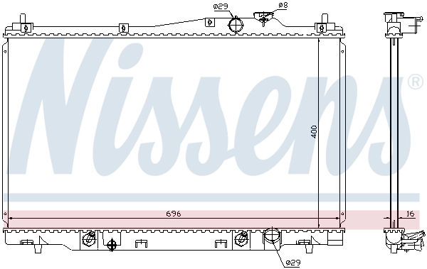 Radiador de esfriamento de motor Nissens 68142
