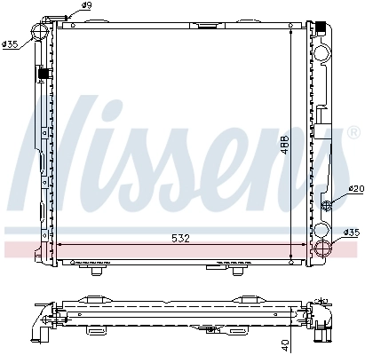 Radiador de esfriamento de motor 62696A Nissens