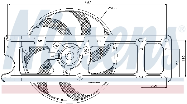 Ventilador elétrico de esfriamento montado (motor + roda de aletas) 85254 Nissens