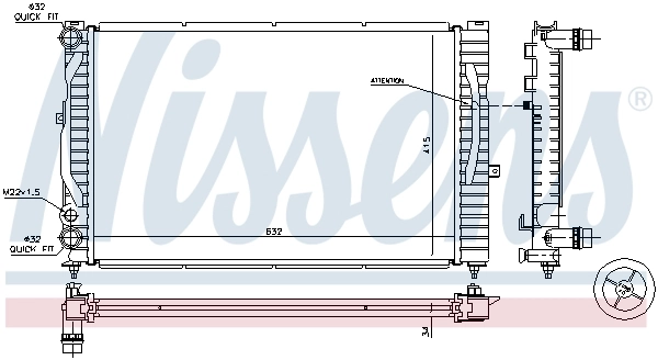Radiador de esfriamento de motor Nissens 60299