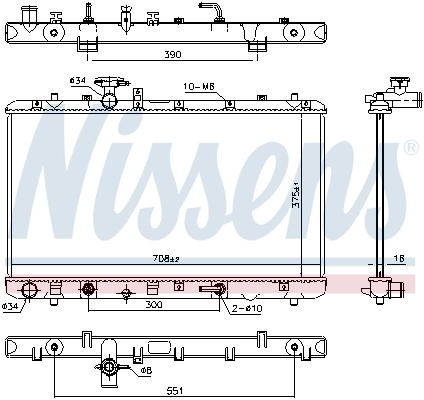 Radiador de esfriamento de motor 64255 Nissens