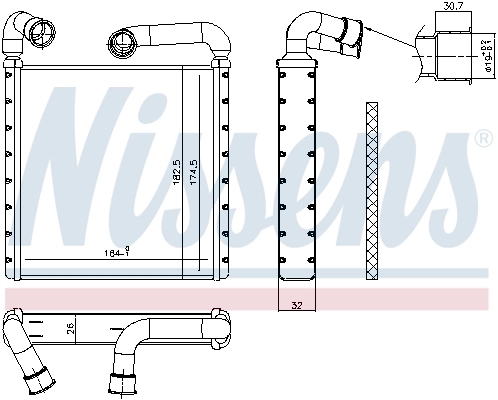 73943 Nissens Radiador de forno (de aquecedor)