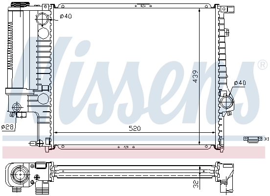 Radiador de esfriamento de motor Nissens 60743A