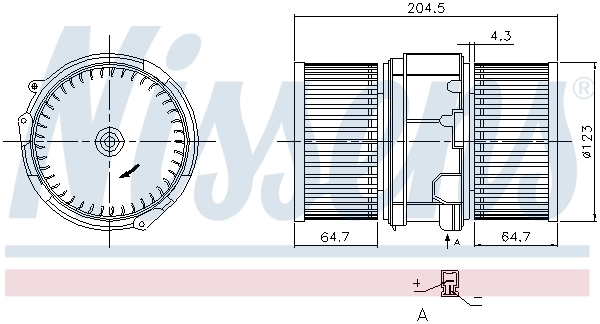 Motor de ventilador de forno (de aquecedor de salão) Nissens 87357