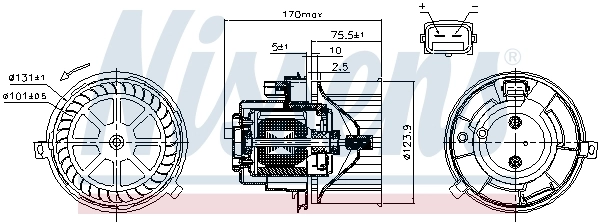 Motor de ventilador de forno (de aquecedor de salão) Nissens 87446