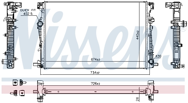 Radiador de esfriamento de motor Nissens 61040