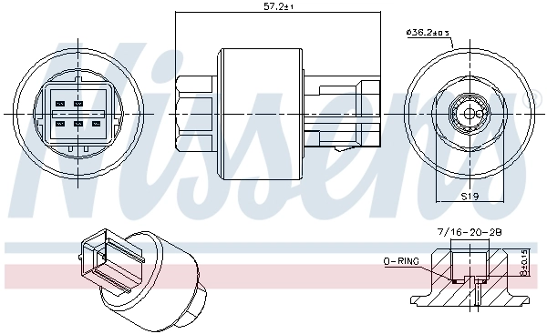 Sensor de pressão absoluta de aparelho de ar condicionado Nissens 301019