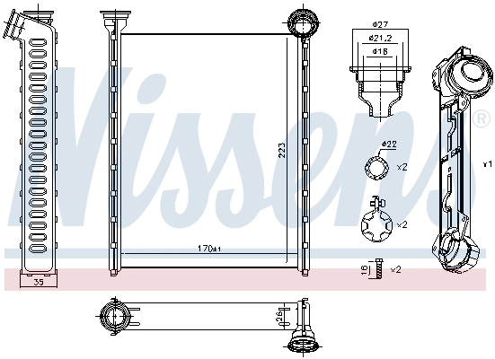 71162 Nissens Radiador de forno (de aquecedor)