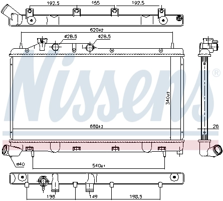 Radiador de esfriamento de motor 67737 Nissens