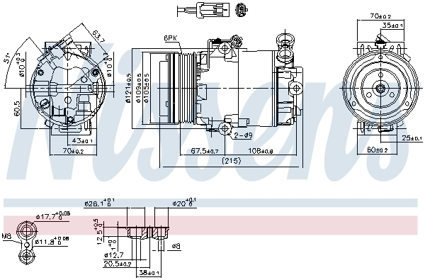 Compressor de aparelho de ar condicionado 89042 Nissens
