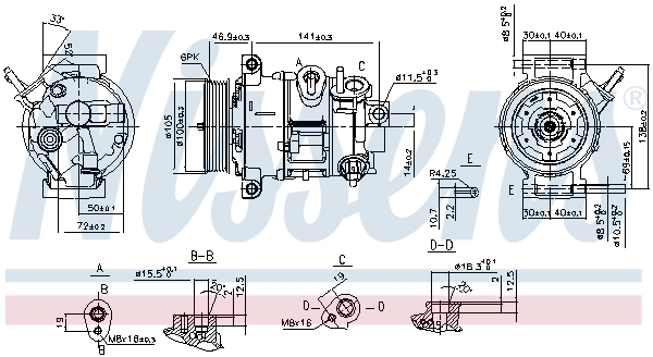 890030 Nissens Compressor de aparelho de ar condicionado