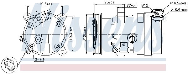 Compressor de aparelho de ar condicionado 89106 Nissens