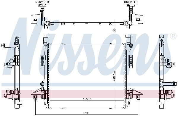 Radiador de esfriamento de motor 606780 Nissens