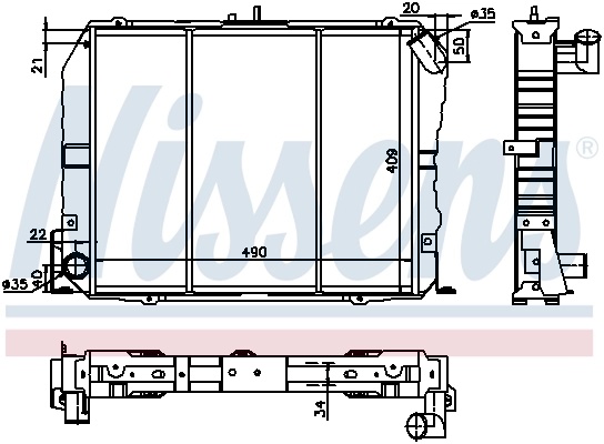 Radiador de esfriamento de motor 64737 Nissens